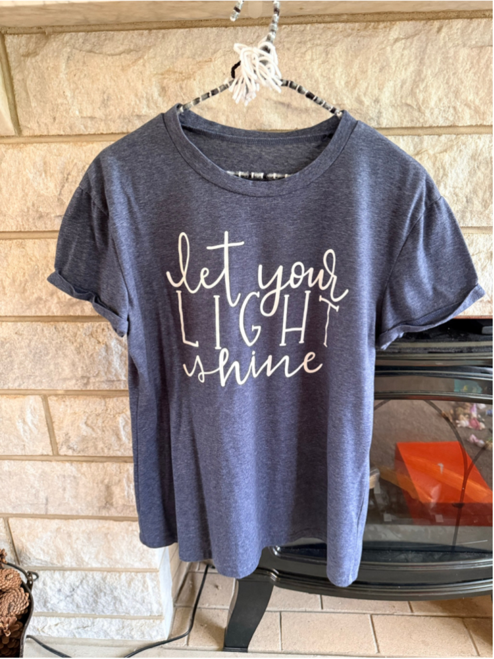 Women's Unbranded Short Sleeve Graphic Tee Blue White Size M